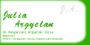 julia argyelan business card